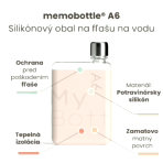 Silikónový obal na fľašu na vodu memobottle A6 - Pale Coral 375 ml – Obrázok 2
