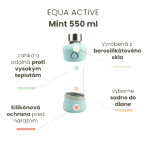 Sklenená fľaša na vodu EQUA ACTIVE - Mint 550 ml – Obrázok 2