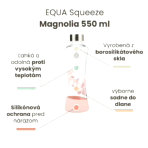 Sklenená fľaša EQUA Squeeze - Magnolia 550 ml – Obrázok 2