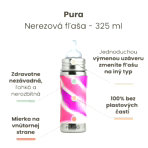 Nerezová dojčenská fľaša Pura - ružovo/biela 325 ml – Obrázok 2