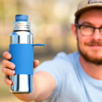 Nerezová fľaša do školy so športovým uzáverom Pura - ružovo/biela 850 ml – Obrázok 7