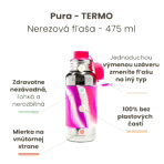 TERMO fľaša do školy so športovým uzáverom Pura - ružovo/biela 475 ml – Obrázok 2