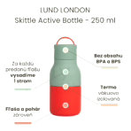 Lund London nerezová fľaša Skittle Active Bottle - Coral & Mint 250 ml – Obrázok 2