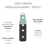 Lund London nerezová fľaša Skittle Active Bottle - Grey & Mint 500 ml – Obrázok 2