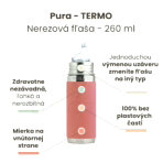 TERMO fľaša s náustkom Pura - rose 260 ml – Obrázok 2