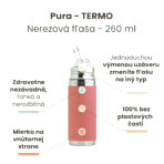 TERMO fľaša so slamkou s membránou Pura - rose 260 ml – Obrázok 2