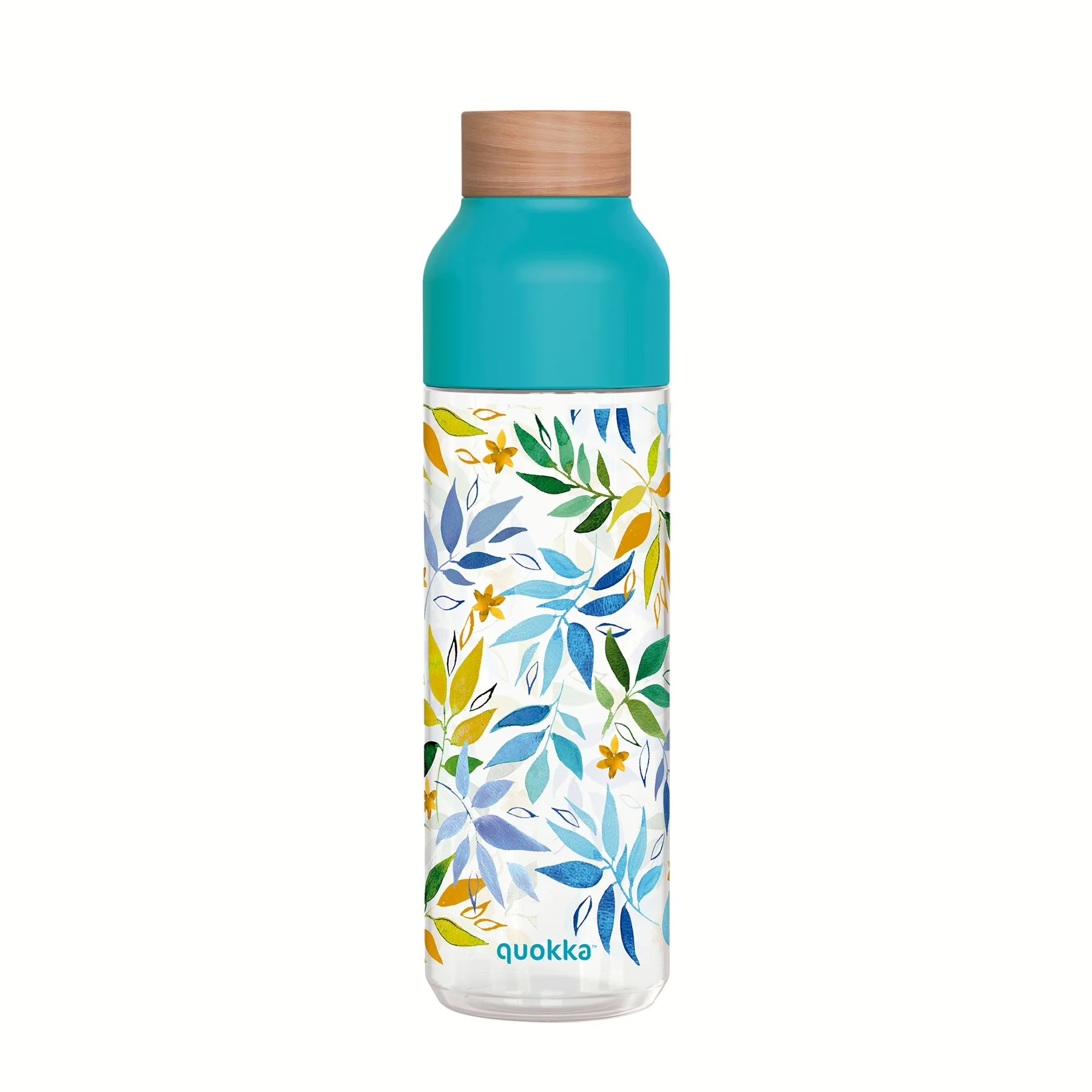 w 1800x1800 Plastová fľaša QUOKKA Tritan Ice - Watercolor Leaves 840 ml – Obrázok 1