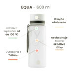 Plastová fľaša do školy s uzáverom EQUA - Matte White 600 ml – Obrázok 2