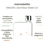 Metalický vrchnáčik Memobottle - Metallic Stainless Steel Lid – Obrázok 2