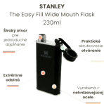 Ploskačka STANLEY The Easy Fill Wide Mouth Flask - Matte Black 230 ml – Obrázok 2