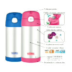 Detská termoska so slamkou Thermos - modrá 355 ml – Obrázok 3