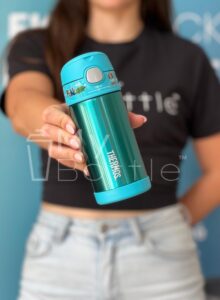 Detská termoska so slamkou Thermos - tyrkysová 355 ml – Obrázok 6