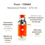TERMO fľaša do školy so športovým uzáverom Pura - Black 475 ml – Obrázok 3