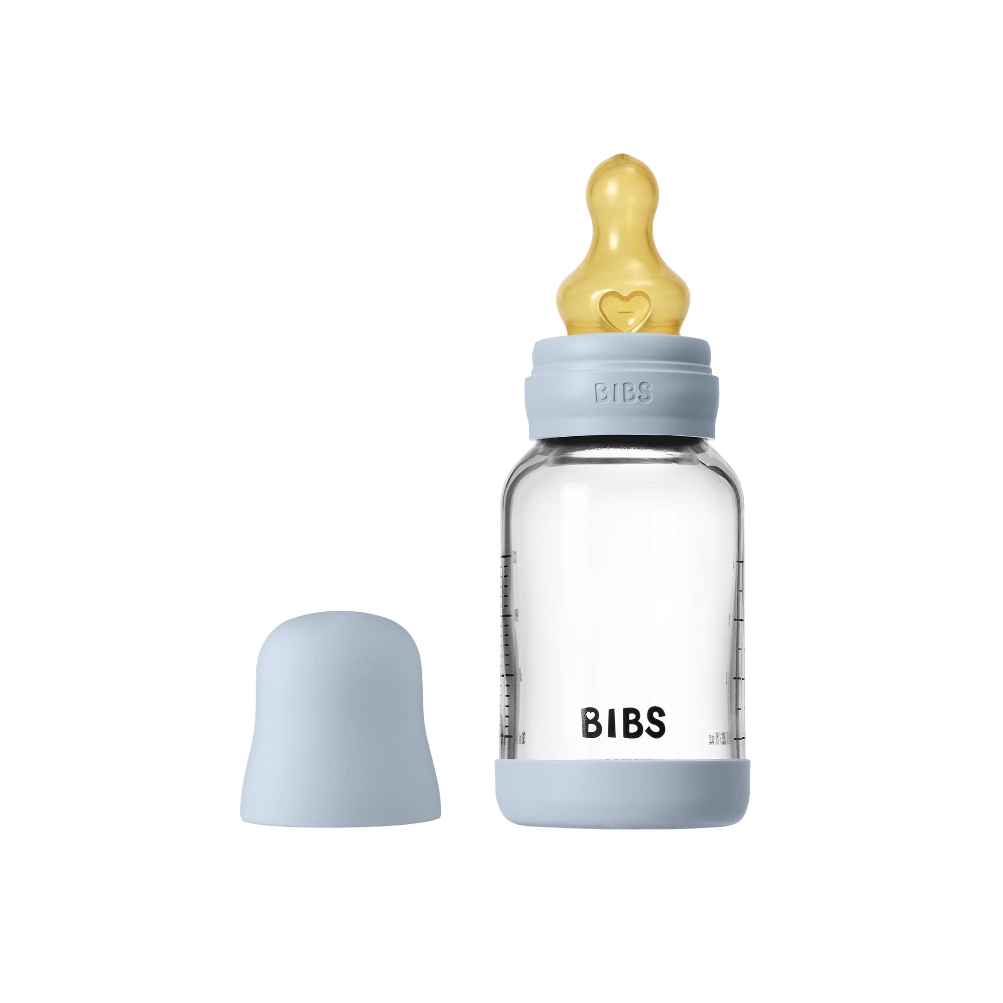 Dojcenska sklenena flasa BIBS Baby Bottle baby blue 110 ml Dojčenská sklenená fľaša BIBS Baby Bottle - baby blue 120 ml – Obrázok 1