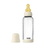 Dojčenská antikoliková sklenená fľaša BIBS Baby Bottle - ivory 240 ml