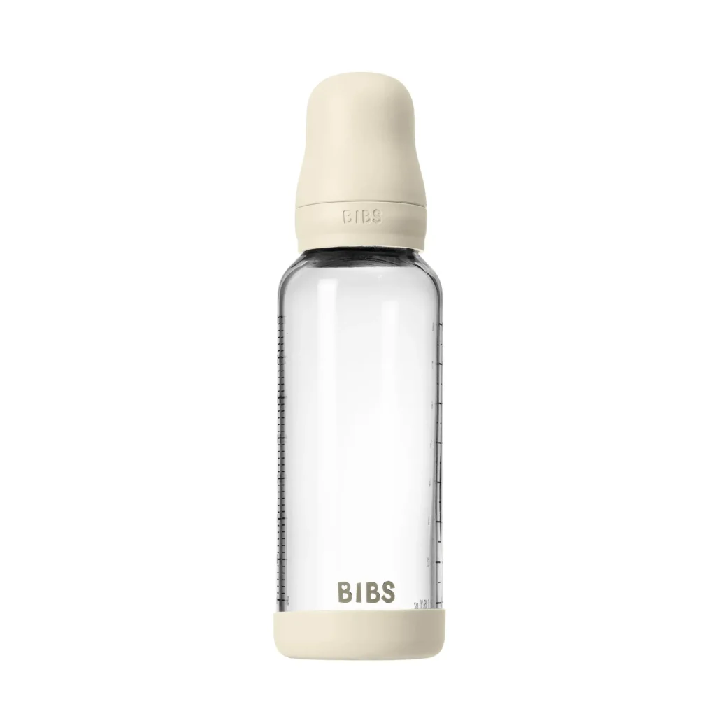 Dojčenská sklenená fľaša BIBS Baby Bottle - ivory 240 ml