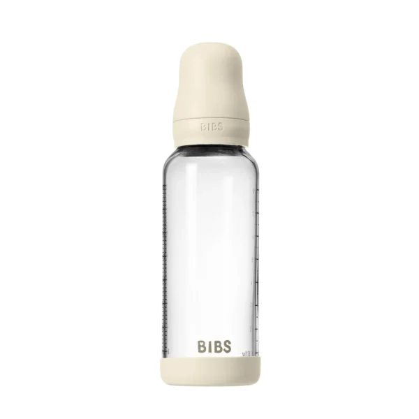 Dojčenská sklenená fľaša BIBS Baby Bottle - ivory 240 ml